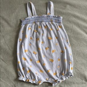 Striped Baby Romper with lemon